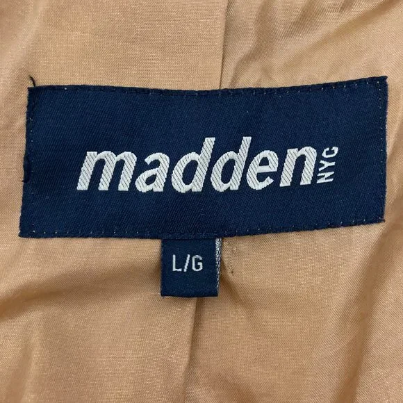 Madden Teddy Bear Jacket Size L Mustard Full Zip Pockets Lined Long Sleeve - Picture 10 of 13